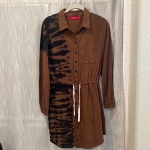 Brown tie die dress